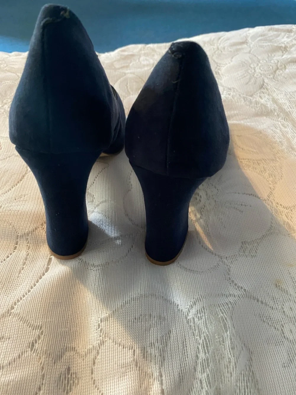 Farylrobin Size 10 Navy Suede Classic Pump Career Wear, Events, Party